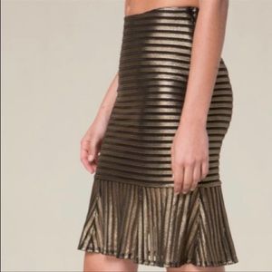 Bebe gold stripe mermaid skirt